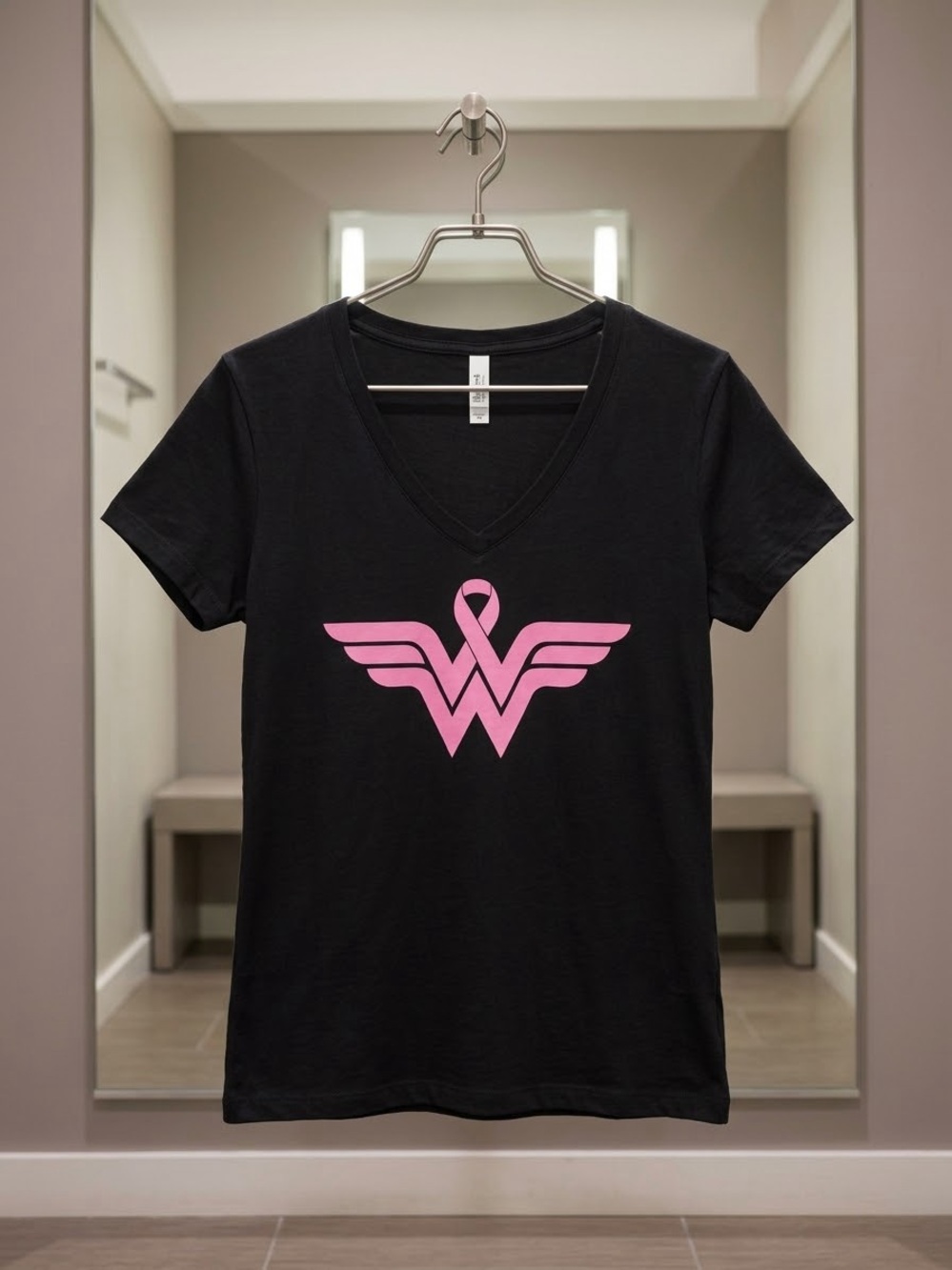 Women’s Black V-Neck Wonder Woman Graphic